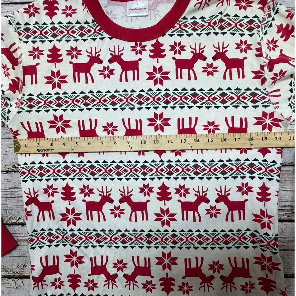 HANNA ANDERSSON Men's Unisex DEAR DEER Long John Cotton Pajama Top Sz Large